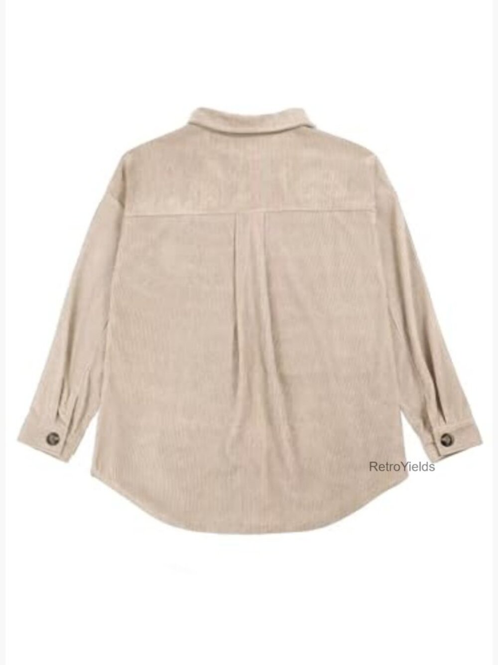 Womens Corduroy Shacket Button Down Long Sleeve Oversized Jacket Coat Casual - Picture 5 of 7